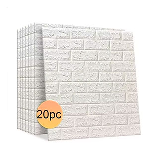 20 Placas Adesiva TIJOLO BRANCO 3D - 70x77cm