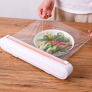 Cortador De Plástico Filme Suporte Ajustável Descartável Ventosa Aderente Selador Comida Cozinha Embalagem