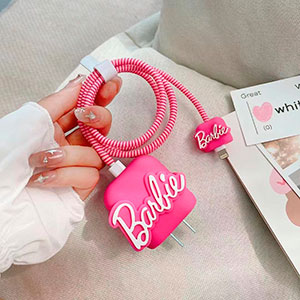 Nova Capa Protetora De silicone Macio Barbie Powder Para iphone 11 12 13 14 De Carga Rápida